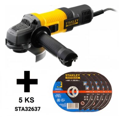 STANLEY FMEG220-QS Bruska úhlová 125mm 850W SFM + 5ks kotoučů 125x1mm  (7919244)