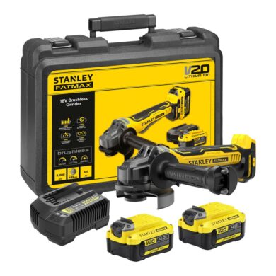 STANLEY SFMCG700M2K-QW Aku bruska úhlová 125mm 20V 2x4,0Ah BL SFM  (7919294)