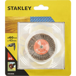 STANLEY STA34046 Lamelové brusné tělísko do vrtačky D60x40mm S6mm P80 - Lamelov brusn tlsko do vrtaky, Aluminium Oxid, D 60 mm x hl. 40 mm, P80. Stanley STA34046